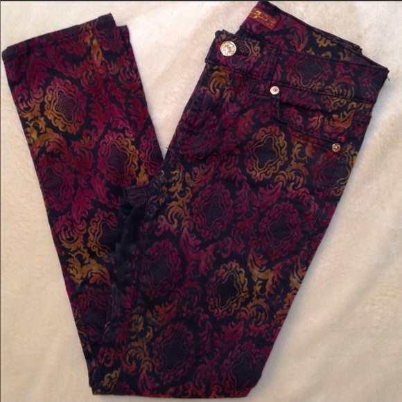 7 FOR ALL MANKIND SKINNY OMBRE VELVET JEANS SZ 12 - Picture 5 of 9